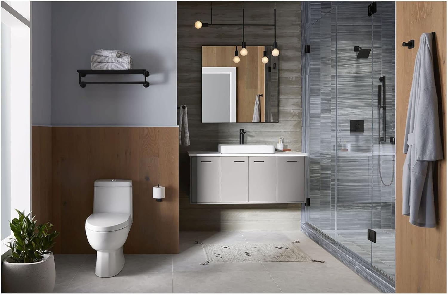 Kohler 23529-TT Gancho paralelo para bata, titanio vibrante