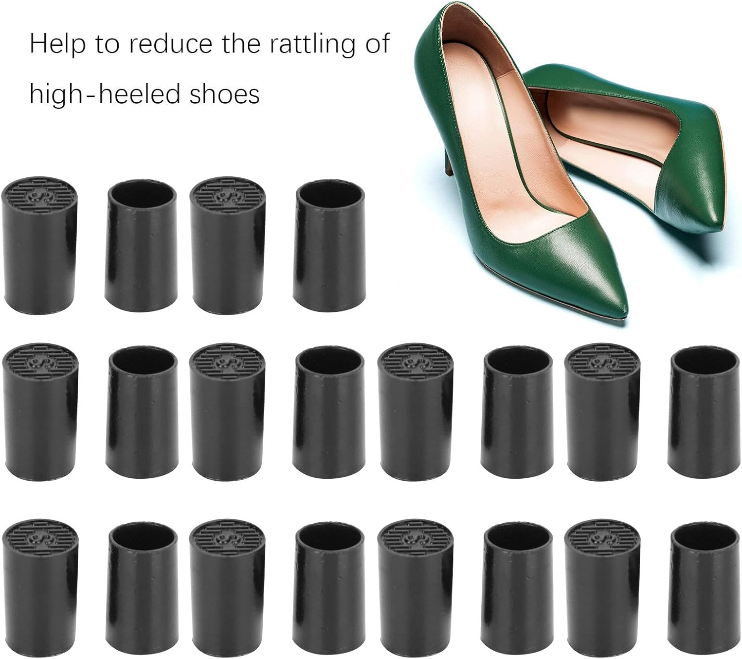 Puntas rápidas para el talón, color negro con una capa extra de poliuretano para reparar el talón, 10 pares de fiestas antideslizantes para