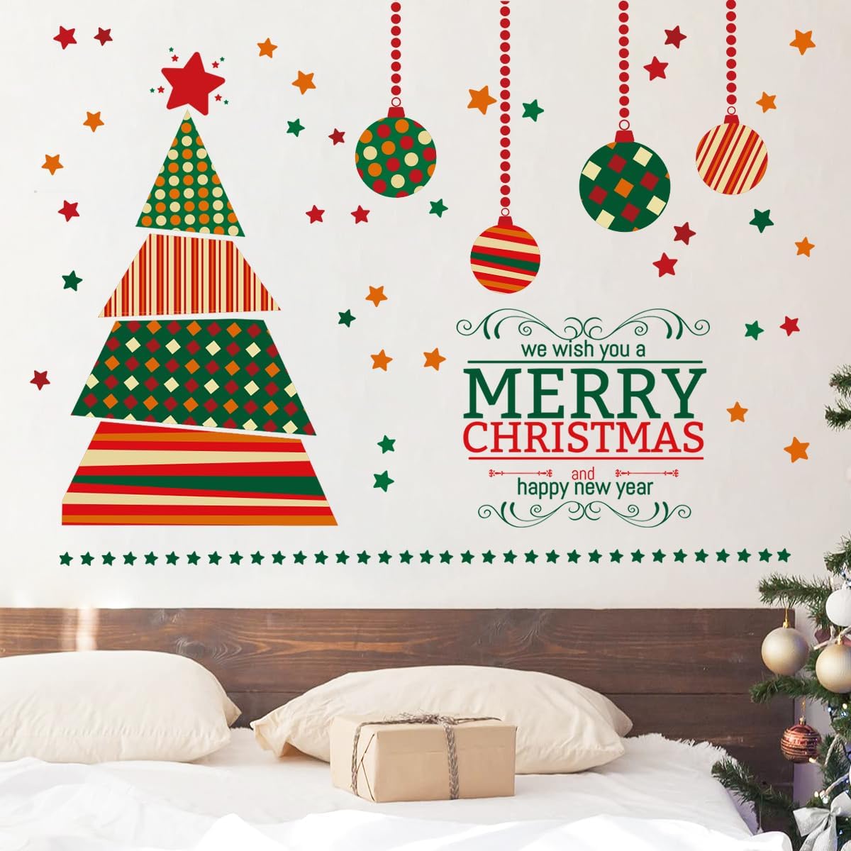 GGBOY Calcomanías de pared de árbol de Navidad, calcomanías de pared de Navidad, calcomanías de pared de Navidad, calcomanías de pared de Navidad,