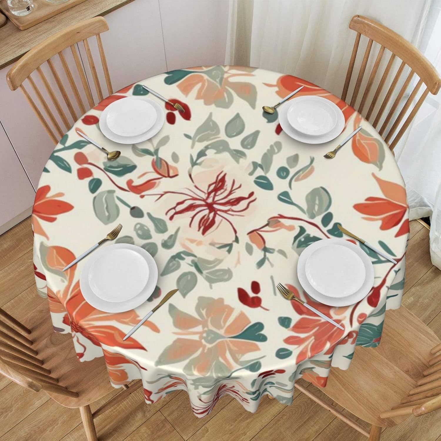 Mantel redondo de lujo de 60 pulgadas cena con estilo con nuestro exquisito y duradero lino, perfecto para uso diario y ocasiones especiales