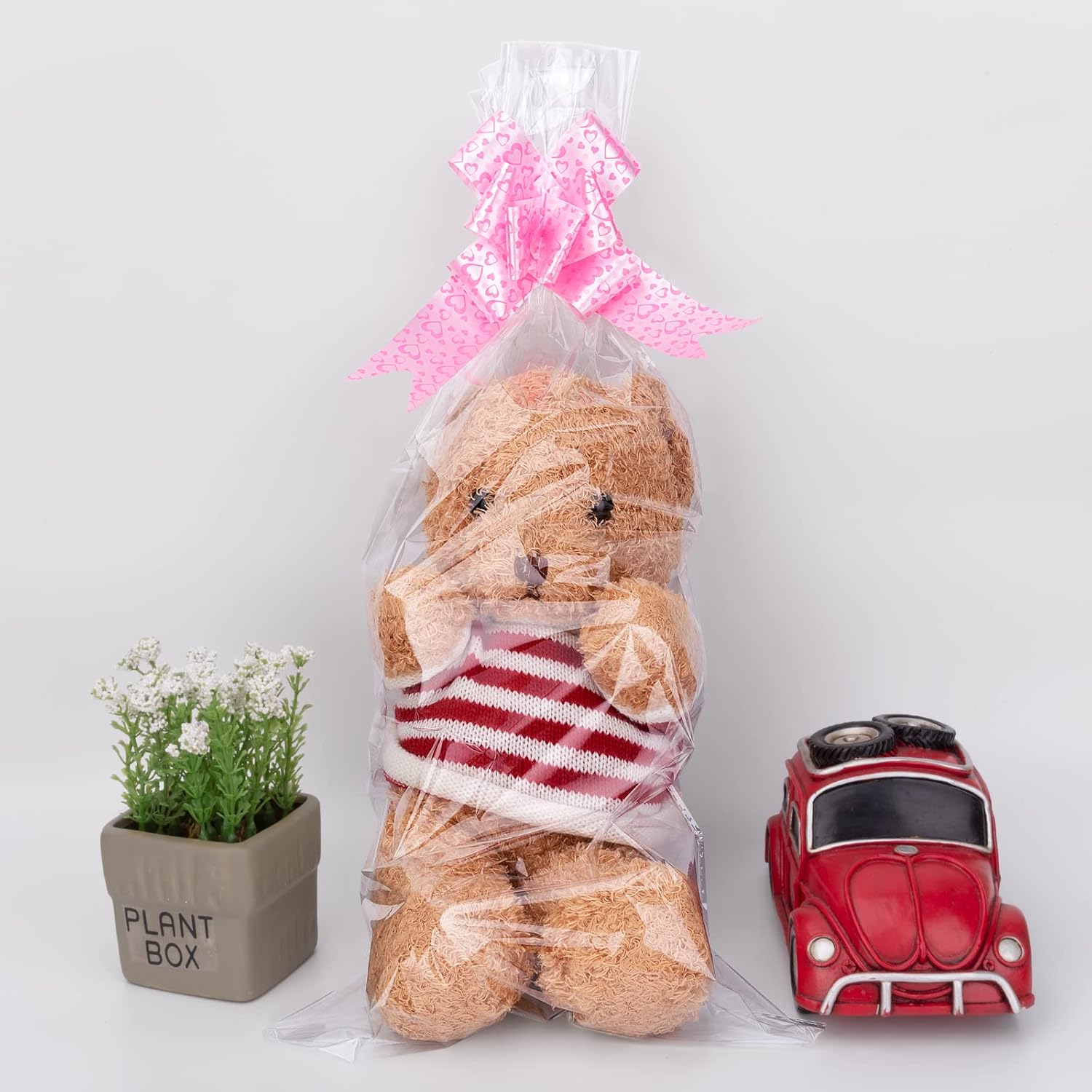 Awpeye Bolsas de celofán de 9 x 20 pulgadas, paquete de 50 bolsas de regalo de celofán, bolsas transparentes anchas de celofán para tazas, botellas