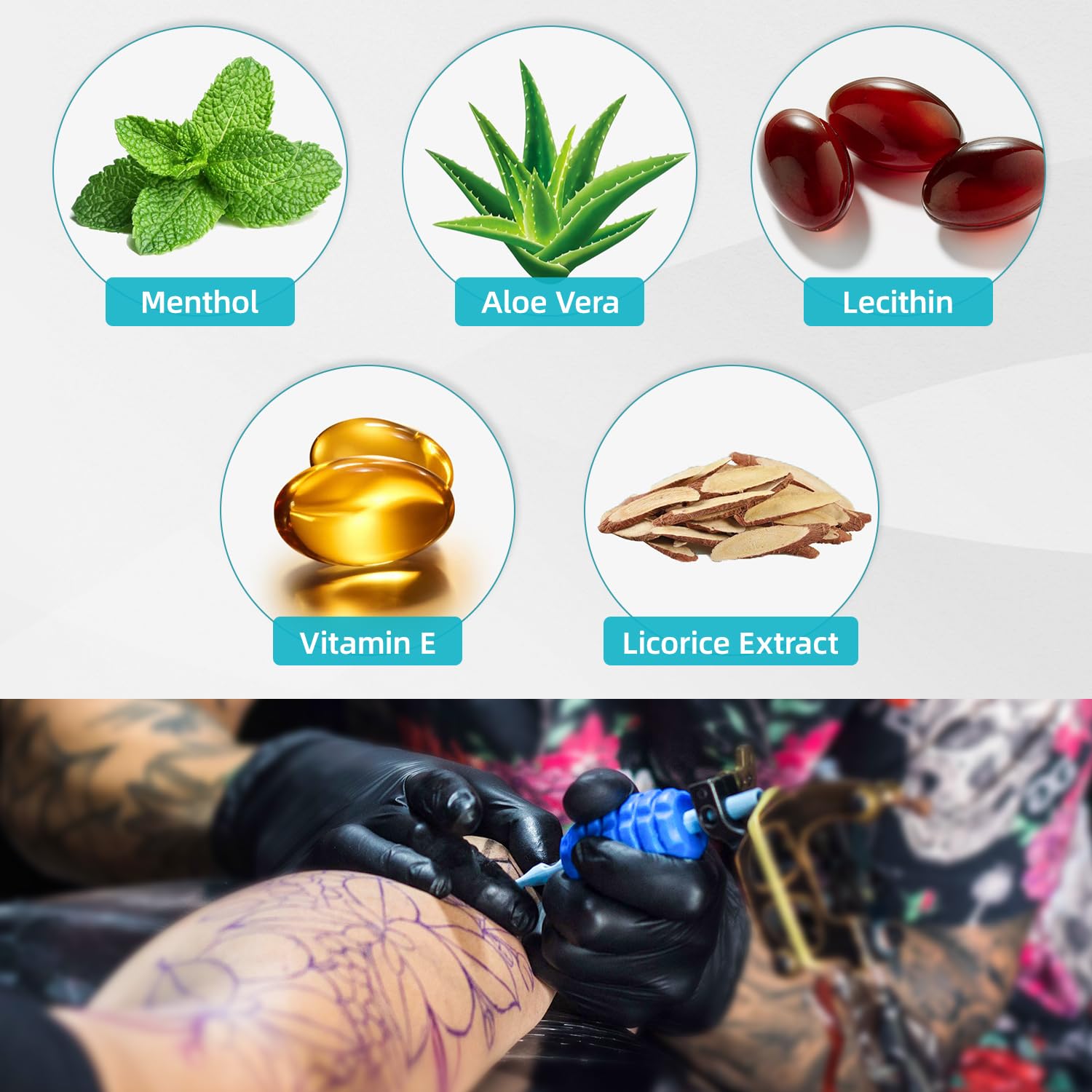 Crema anestésica para tatuajes de máxima fuerza, 6-8 horas de crema anestésica sin dolor para tatuajes, crema anestésica infundida con aloe vera,
