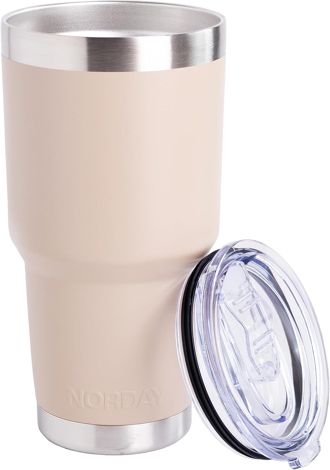 NORDAY Vaso con tapa, 30 onzas, con aislamiento de arena, de acero inoxidable, doble pared aislada al vacío, taza de café de viaje para portavasos