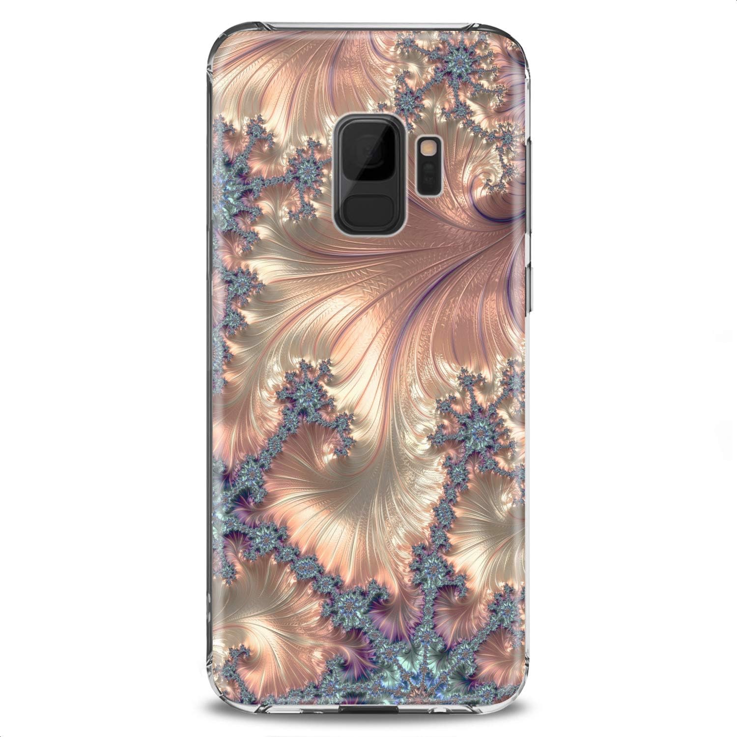 Cavka Funda compatible con Samsung S24 S23 S22 Plus S21 FE Ultra S20+ S10 Note 20 S10e S9 Cute Art Fractals Golden Clear Phone Awesome Pattern