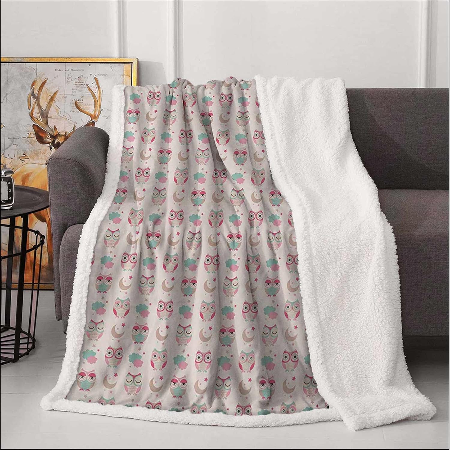 Manta de bebé para sofá, color rosa tostado, espuma de mar, esponjosa, acogedora, cómoda, de microfibra, para sofá o dormitorio, 50 x 60 pulgadas