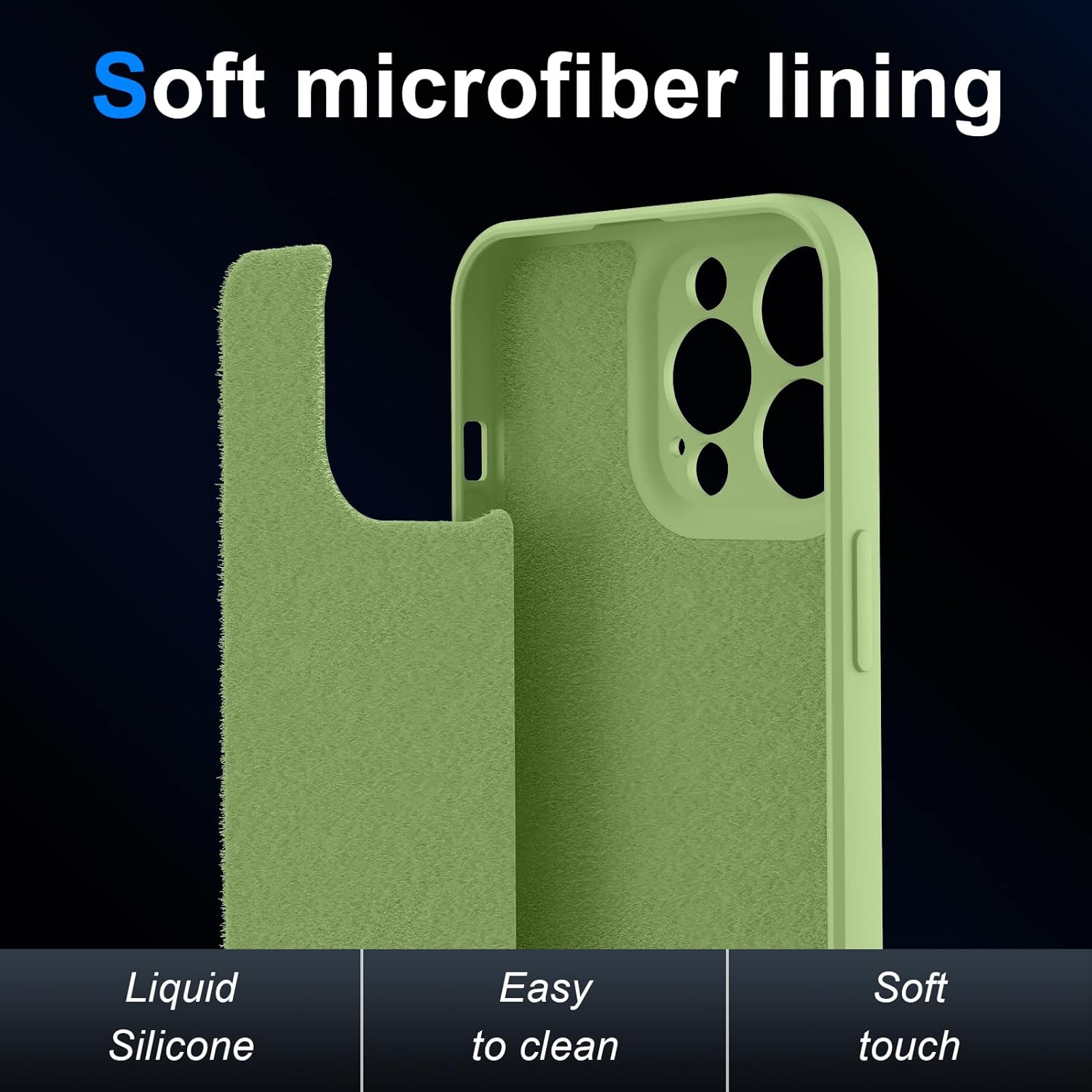 CMYFUTNG Funda para iPhone 13 Pro Max, silicona líquida de alta calidad sedosa al tacto, protección de la cámara, forro de microfibra suave