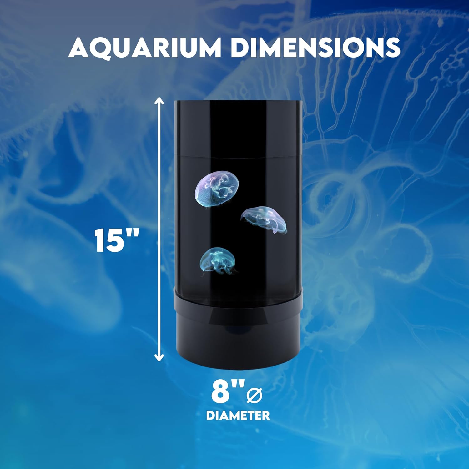 Jellyfish Art Jelly Cylinder Nano Generation 2 (kit solo acuario) – Acuario principiante para medusas vivas