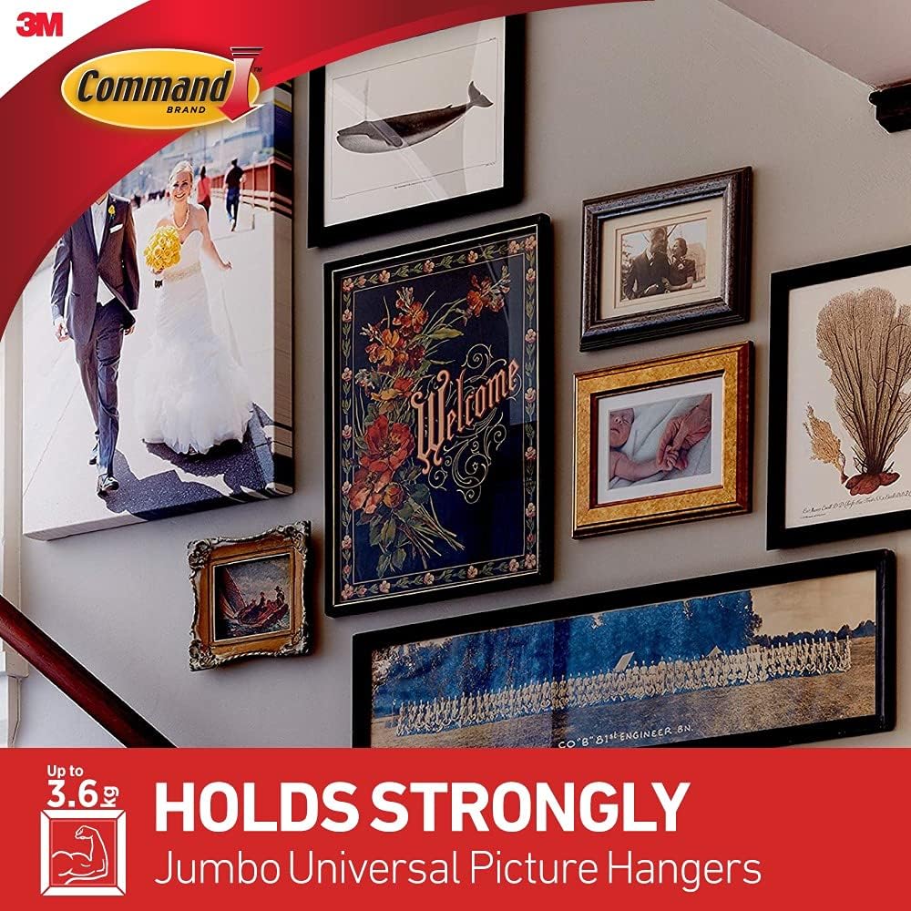 Command 17048-ES – Colgador universal para fotos, 3 pulgadas, Jumbo (paquete de 2)