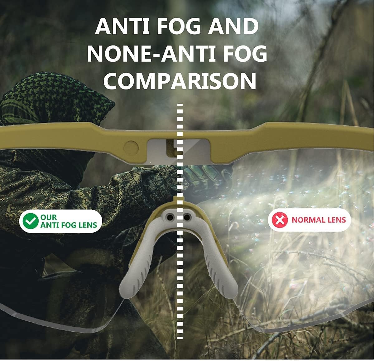 HUNTERSKY DESCUBRE TU MUNDO! HTS – Gafas de seguridad antivaho para hombre, rango de grado militar, caza, airsoft, equitación