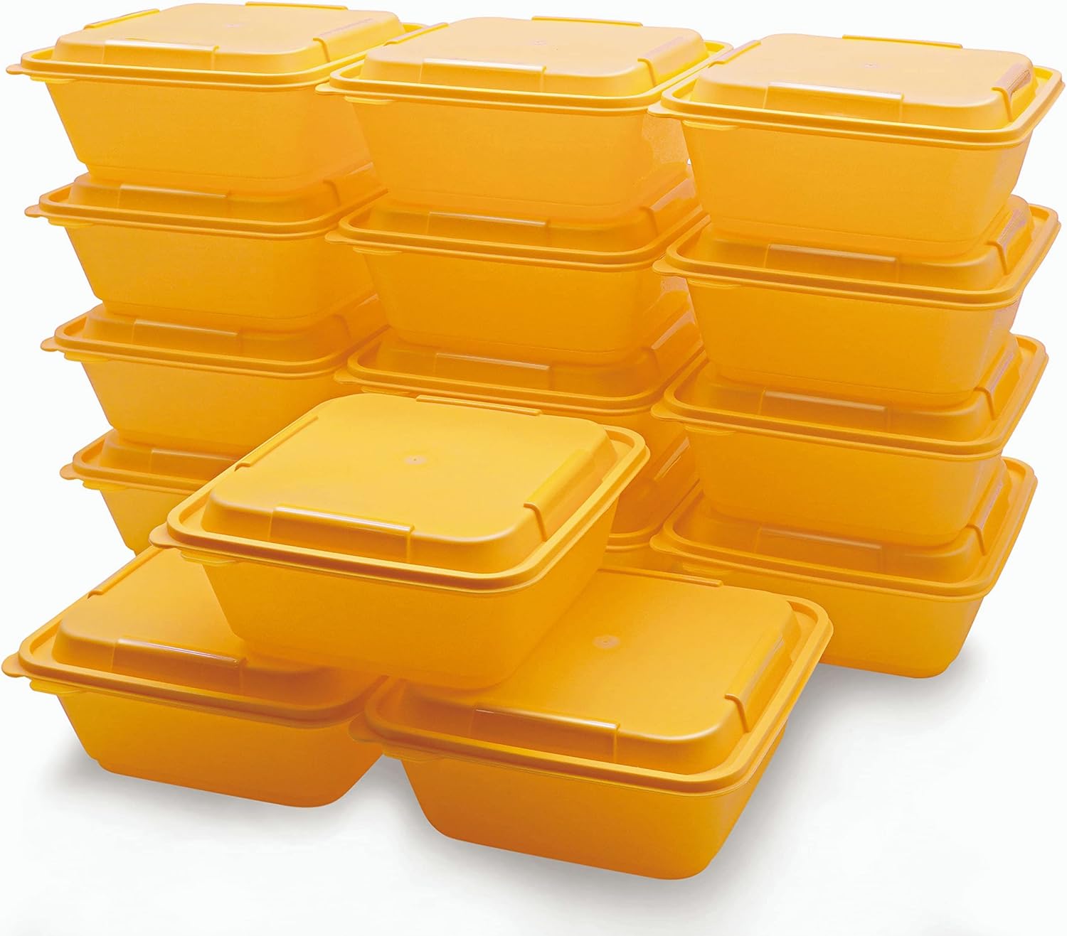 Paquete de 15 cajas Bento de plástico para alimentos con tapas, lonchera, contenedor de preparación de comidas para almacenamiento de alimentos, sin