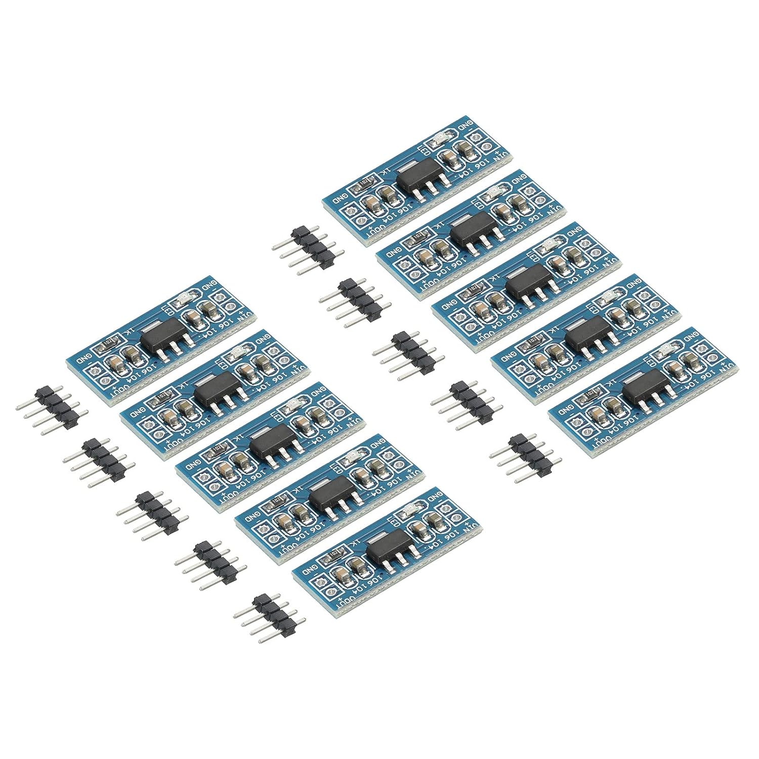 MECCANIXITY Convertidor de corriente CC-CC AMS1117 2.5-12V a 1.2V 0.8A, azul para transformadores de potencia con pasador de frecuencia, paquete de