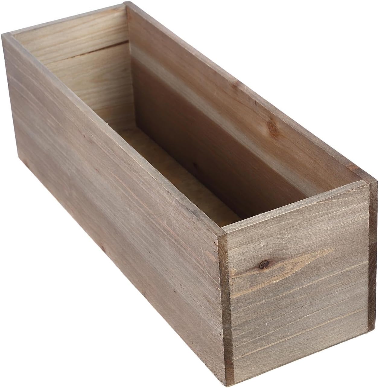 Efavormart – Caja rectangular de madera rectangular de 18 x 6 pulgadas, color marrón natural, cajas de madera rústica con forro de plástico para