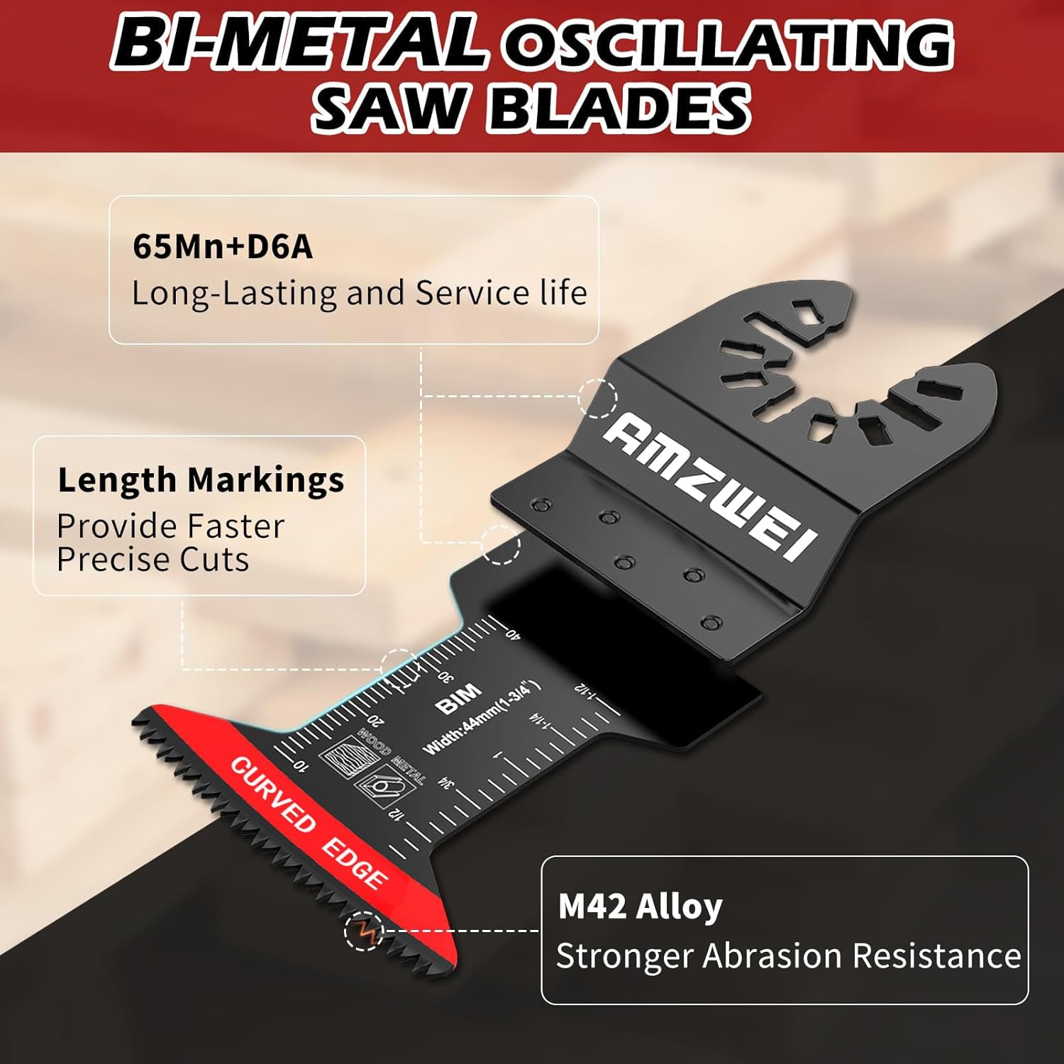 10 cuchillas oscilantes bimetálicas para herramientas de corte de metal, cuchillas multiherramienta de borde curvado de 1-34 pulgadas para metal