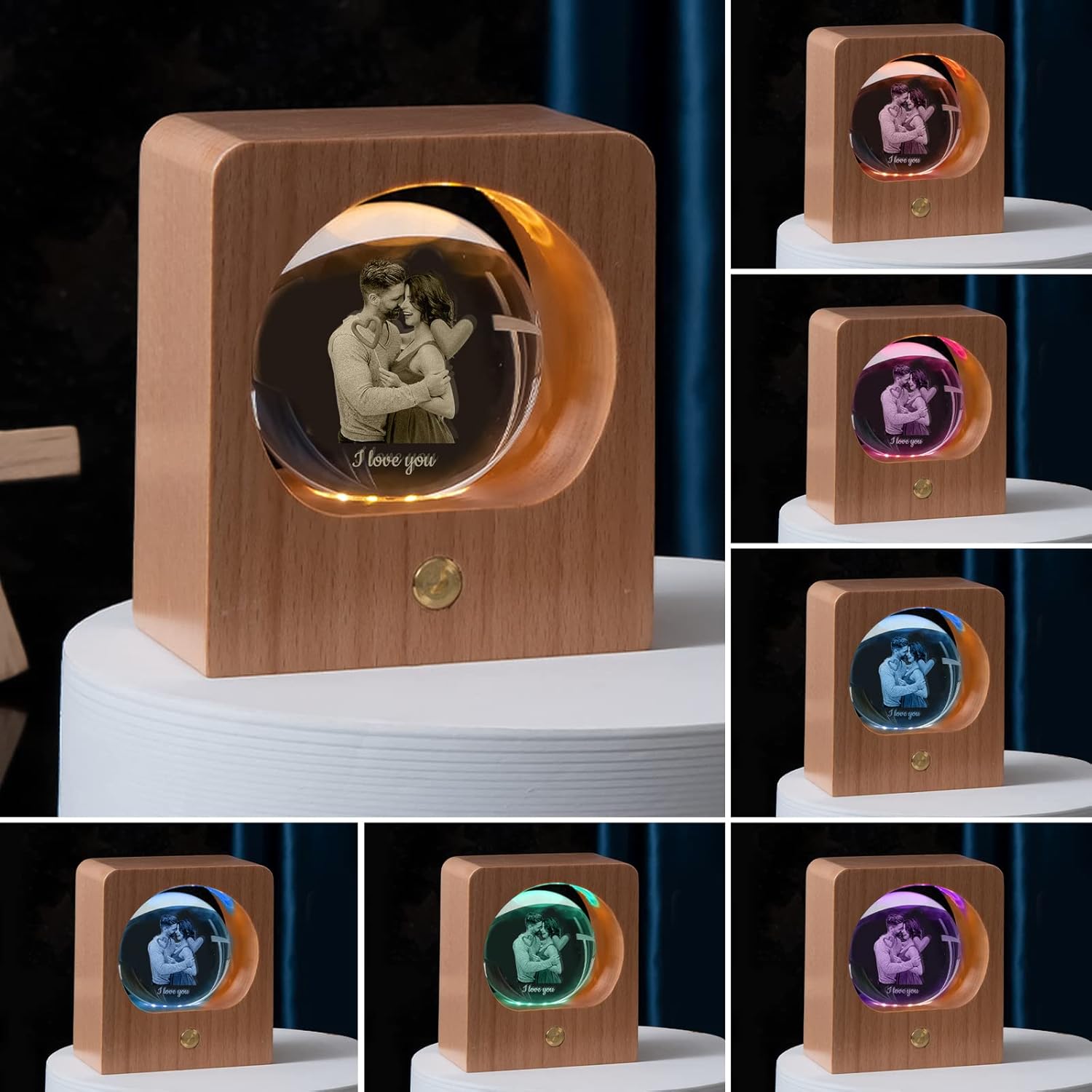 DEZUNTU Foto personalizada de bola de cristal 3D, imagen grabada en 3D personalizada en vidrio, regalo de recuerdo conmemorativo para cumpleaños del
