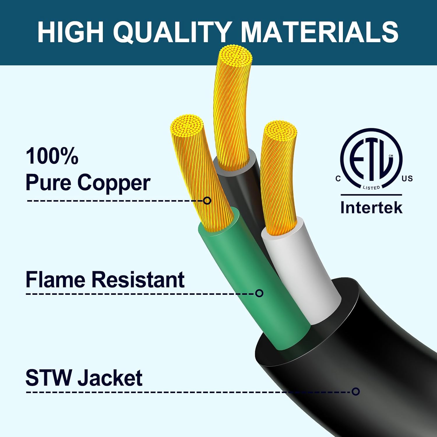 STRIGHT Cable de extensión RV de 100 pies de 30 amperios, cable de extensión de alimentación RV NEMA TT-30P macho a TT-30R hembra, resistente