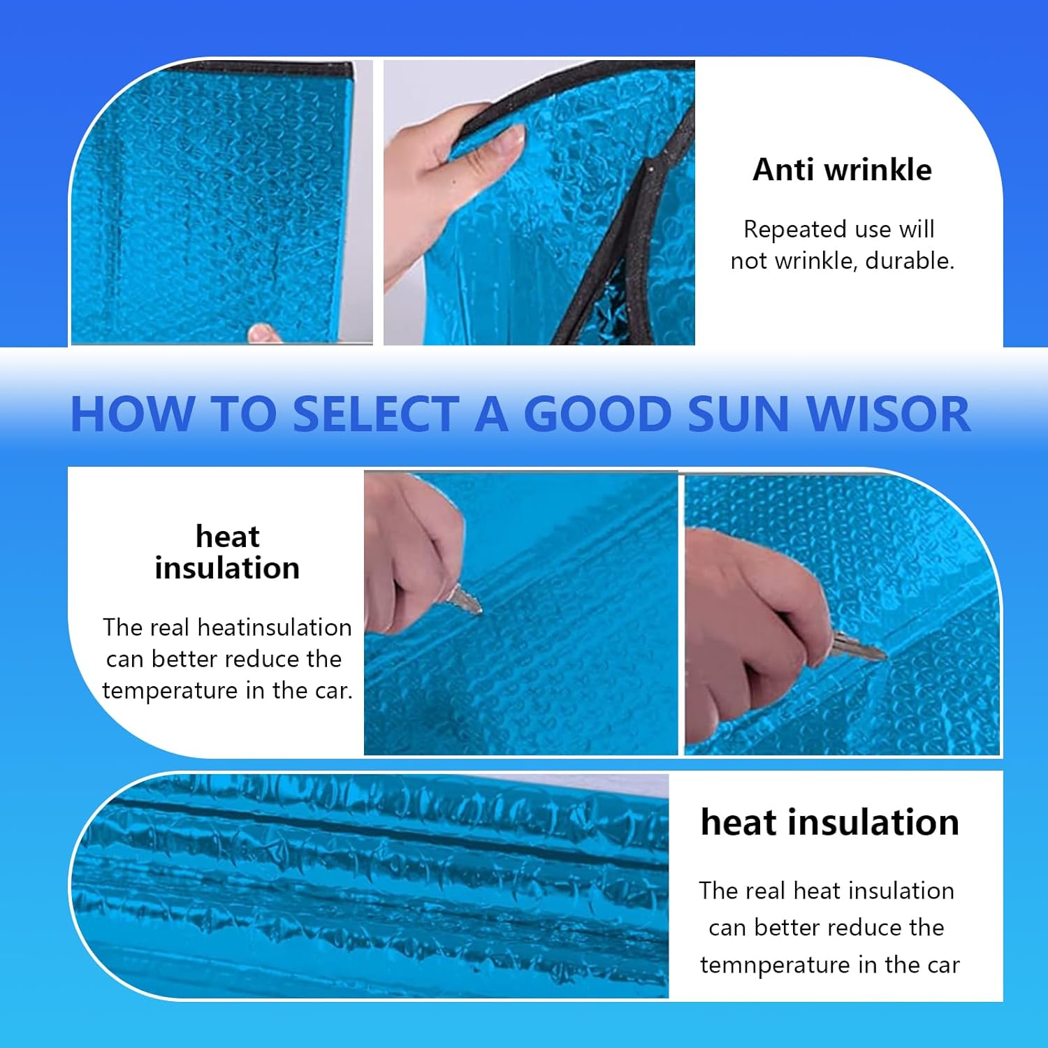 cerfioo Pack-1 Car Front Windshield Sunshade, 57 Inches x 27.5 Inches Heat Shield, Automobile Replacement Accessories, Universal for Most Cars,