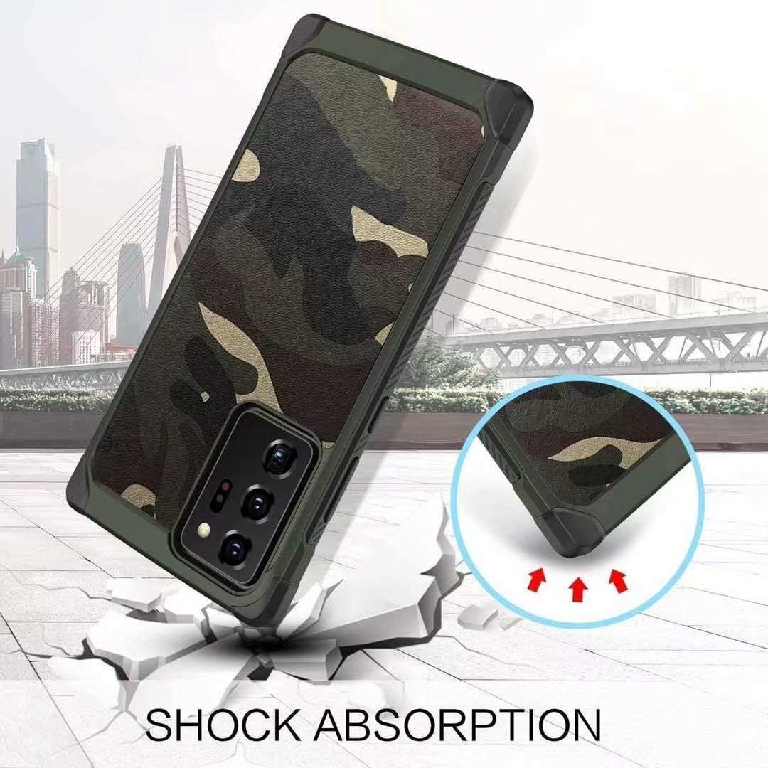 Samsung Galaxy s20 FE Case CmArmor Funda protectora híbrida de silicona – camuflaje verde