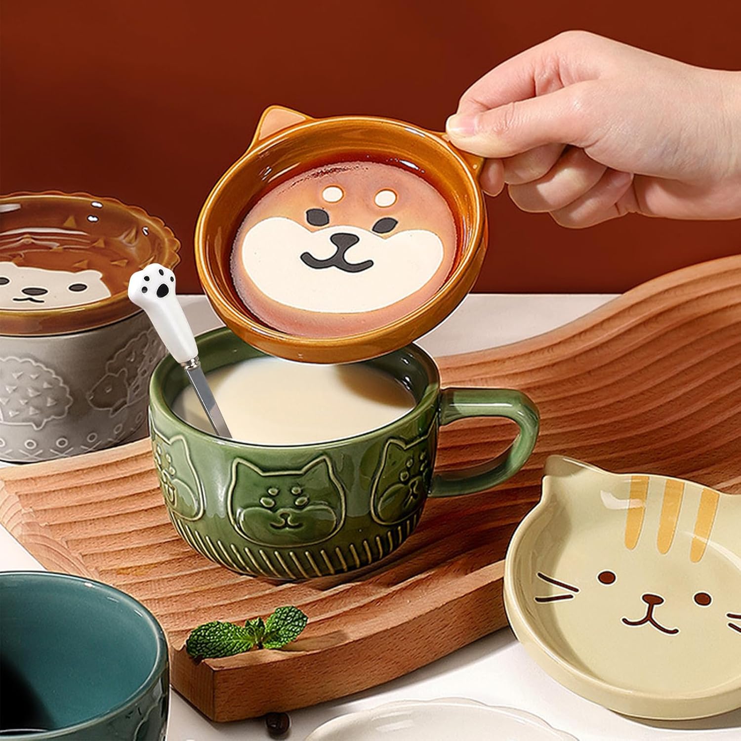 Regalos para mujeres, tazas de café Kawaii con tapas, regalos de cumpleaños de Navidad para niñas, amigos, niños, hombres, esposa, mamá, abuela,