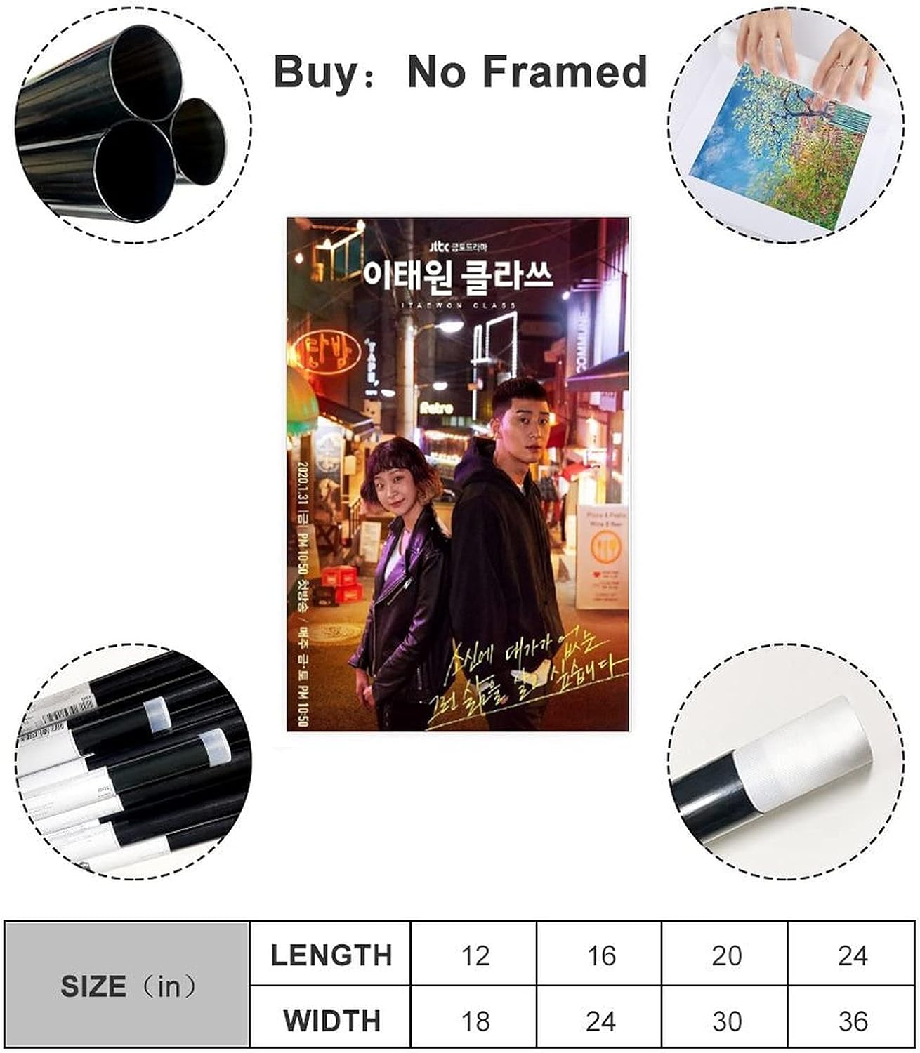 OWNSEAS Itaewon – Póster de drama coreano de clase Itaewon, póster para decoración de pared, pintura para sala de estar, dormitorio, póster sin