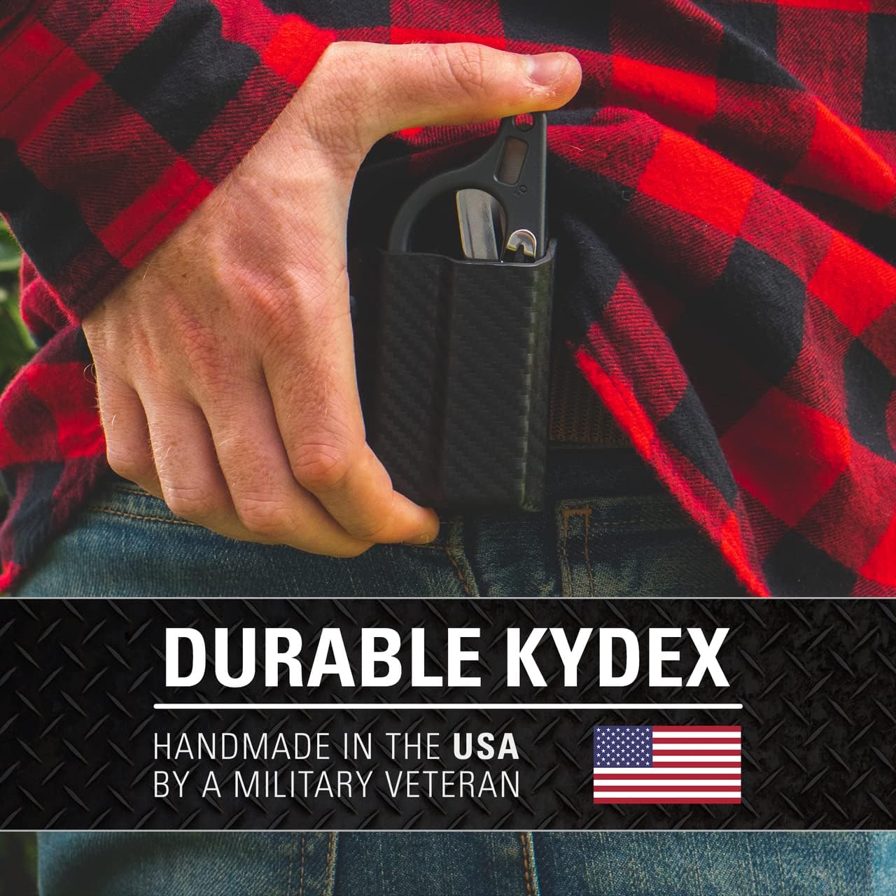 Clip & Carry Kydex – Funda multiherramienta para tijeras de trauma de respuesta Raptor de cuero – Fabricado en Estados Unidos (multiherramienta no