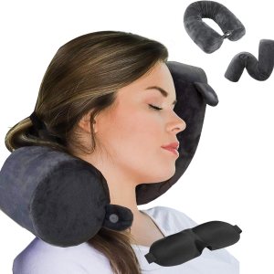 ZOYLEE – Almohada de viaje con espuma viscoelástica para cuello, barbilla, hombro, lumbar y pierna para adultos que viajan en avión, autobús, tren y ZOYLEE – Almohada de viaje con espuma viscoelástica para cuello, barbilla, hombro, lumbar y pierna para adultos que viajan en avión, autobús, tren y