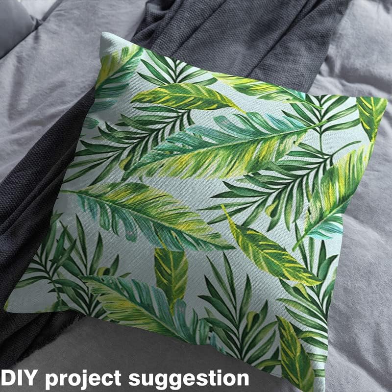 Feelyou The Yard, tela de tapicería tropical de hoja de palma verde para exteriores, tela decorativa de palmera de verano para tapicería y proyectos