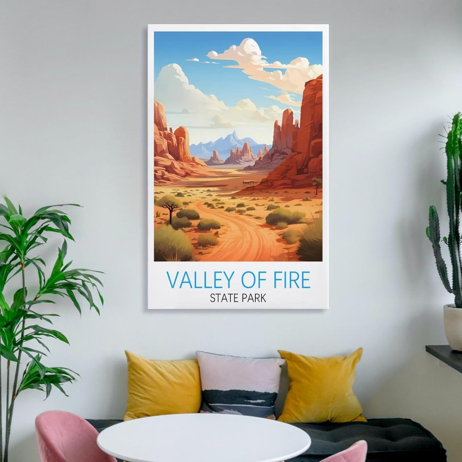 Valley of Fire State Park Nevada – Pósteres de viaje vintage de 08 x 12 pulgadas (7.9 x 11.8 in) impresiones artísticas de pared para sala de estar,