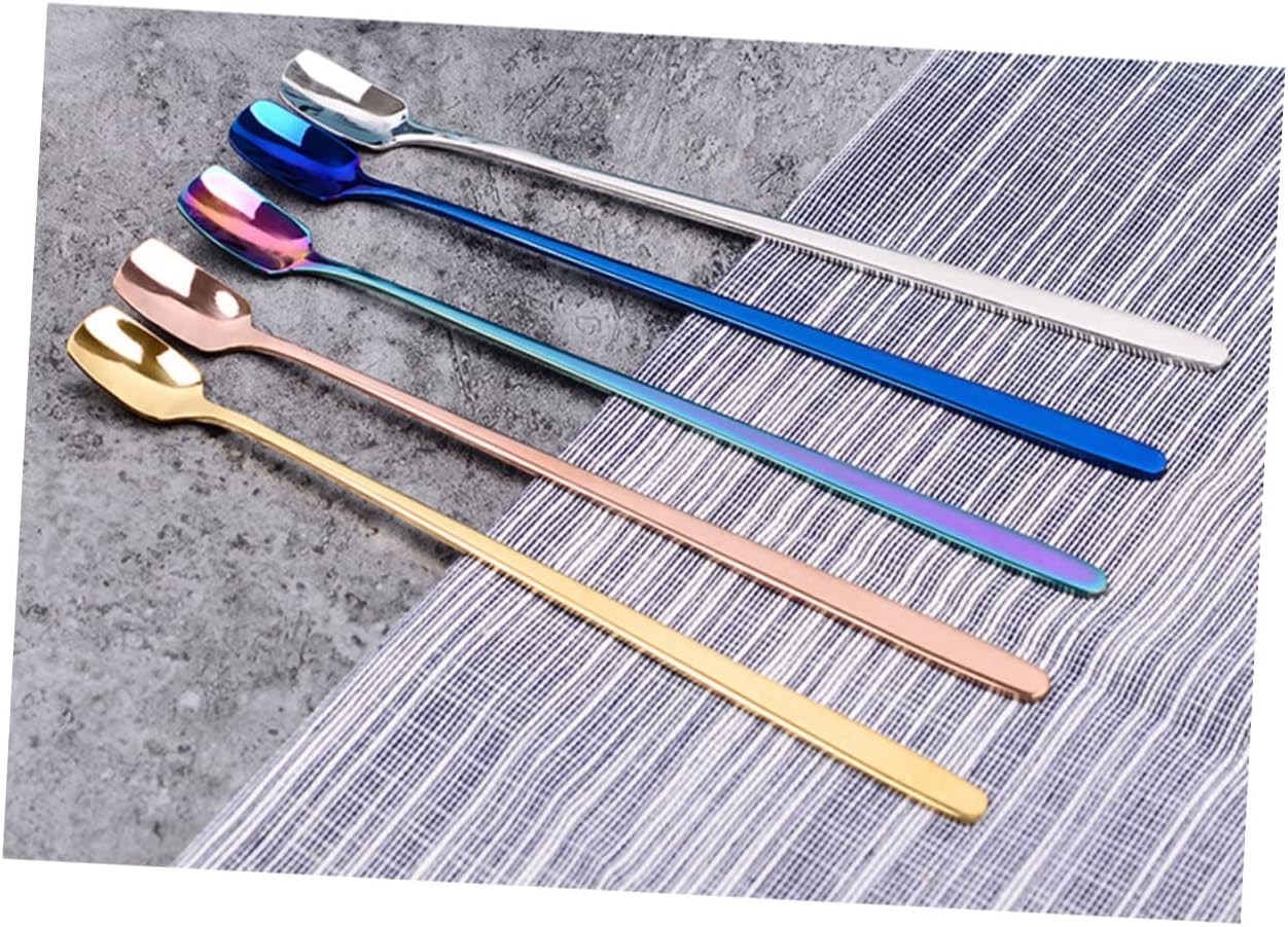 2 cucharas de acero inoxidable para agitar, cucharas de acero inoxidable, palitos de revolver de acero inoxidable, mini cuchara mezcladora de barman