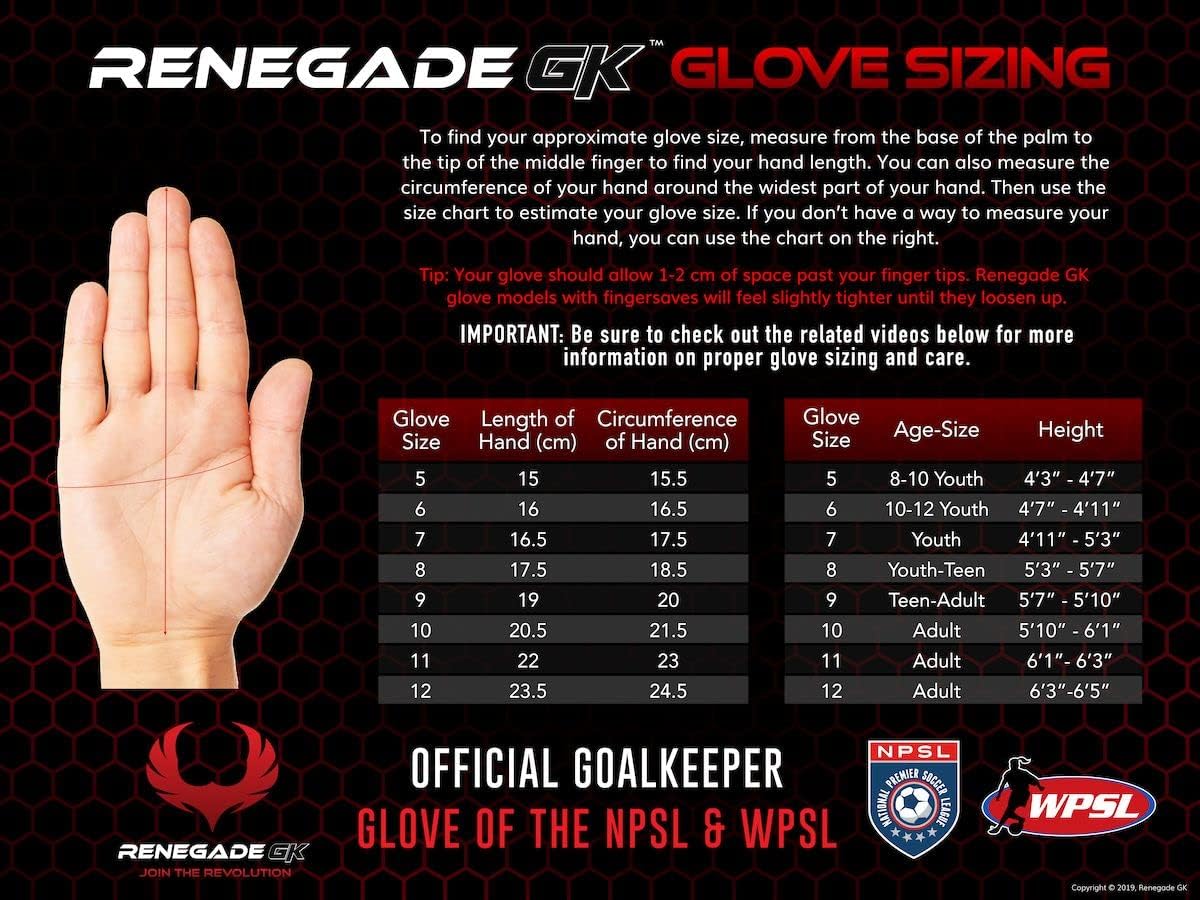 Renegade GK Guantes de portero Triton con protector contra microbios (tallas 5-11, 3 estilos, nivel 2) Pro-Tek Fingersave y duradero 3.5+3MM Super