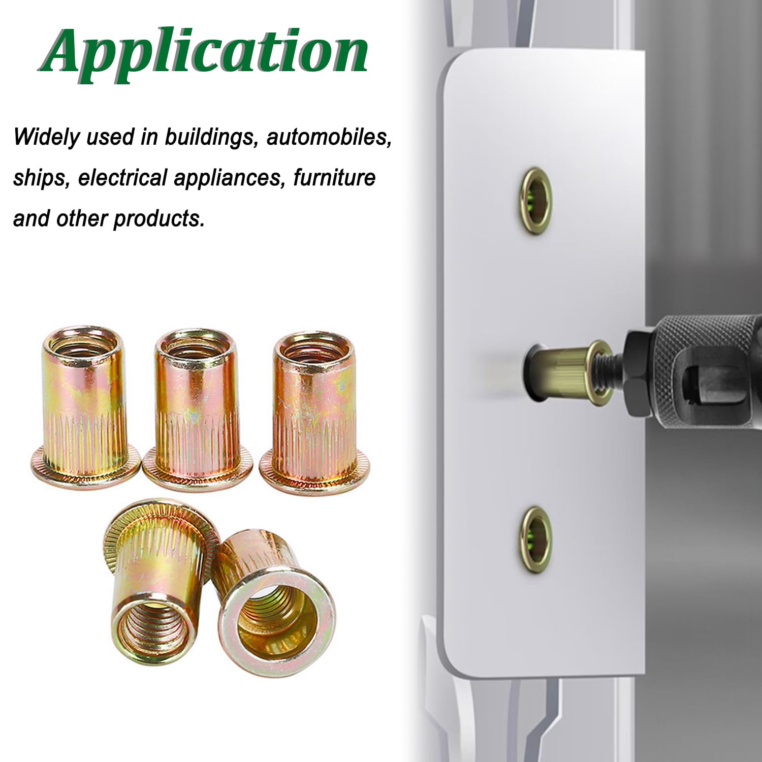 weideer 1000 tuercas remachadoras SAE y métricas 6#-32, 8#-32, 10#-24, 14″-20, 516″-18, 38″-16, 12″-13 M3 M4 M5 M6 M8 M10 M12 Inserto roscado de