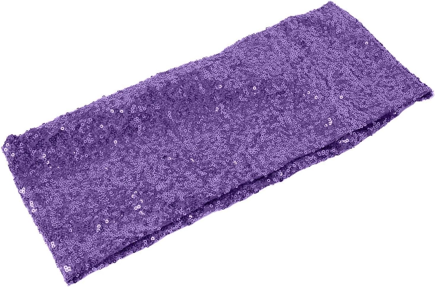 Efavormart – Paquete de 5 bandas para silla de elastano con lentejuelas moradas, 6 x 15 pulgadas