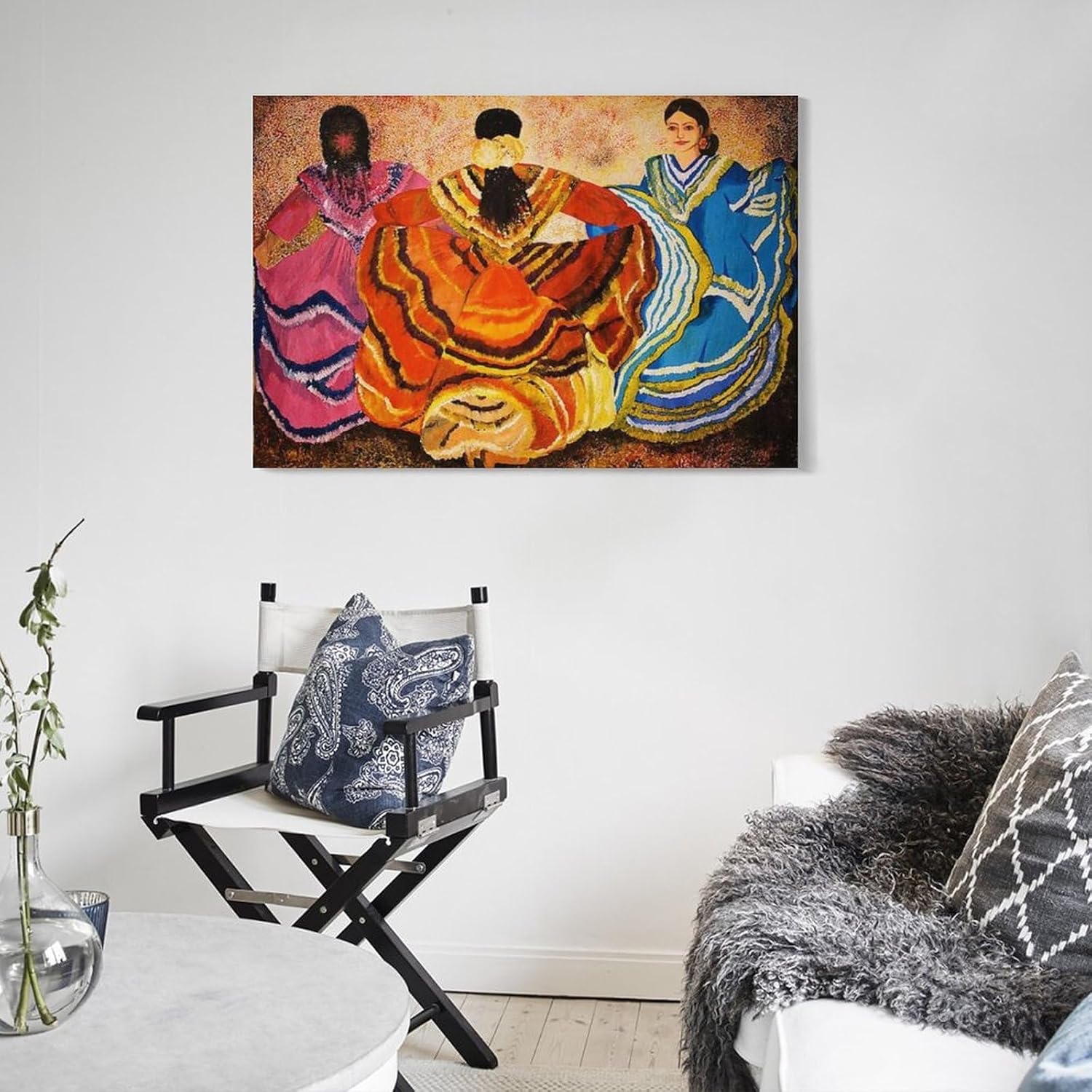 AAHARYA Lienzo artístico mexicano, arte nativo americano, pintura en lienzo, póster de arte de pared para dormitorio, sala de estar, decoración de