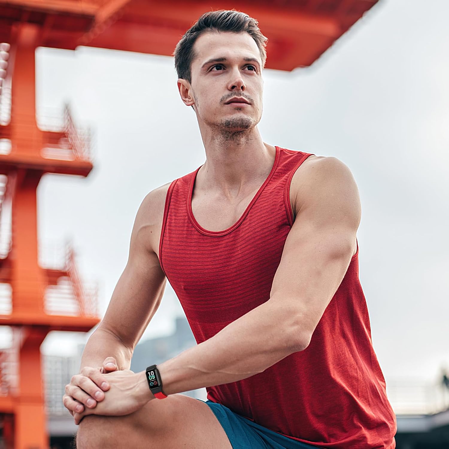 YCHDDER Solo Loop – Correas de nailon compatibles con Amazfit Band 7, suave, transpirable, cómoda, ajustable, colorida correa de repuesto deportiva