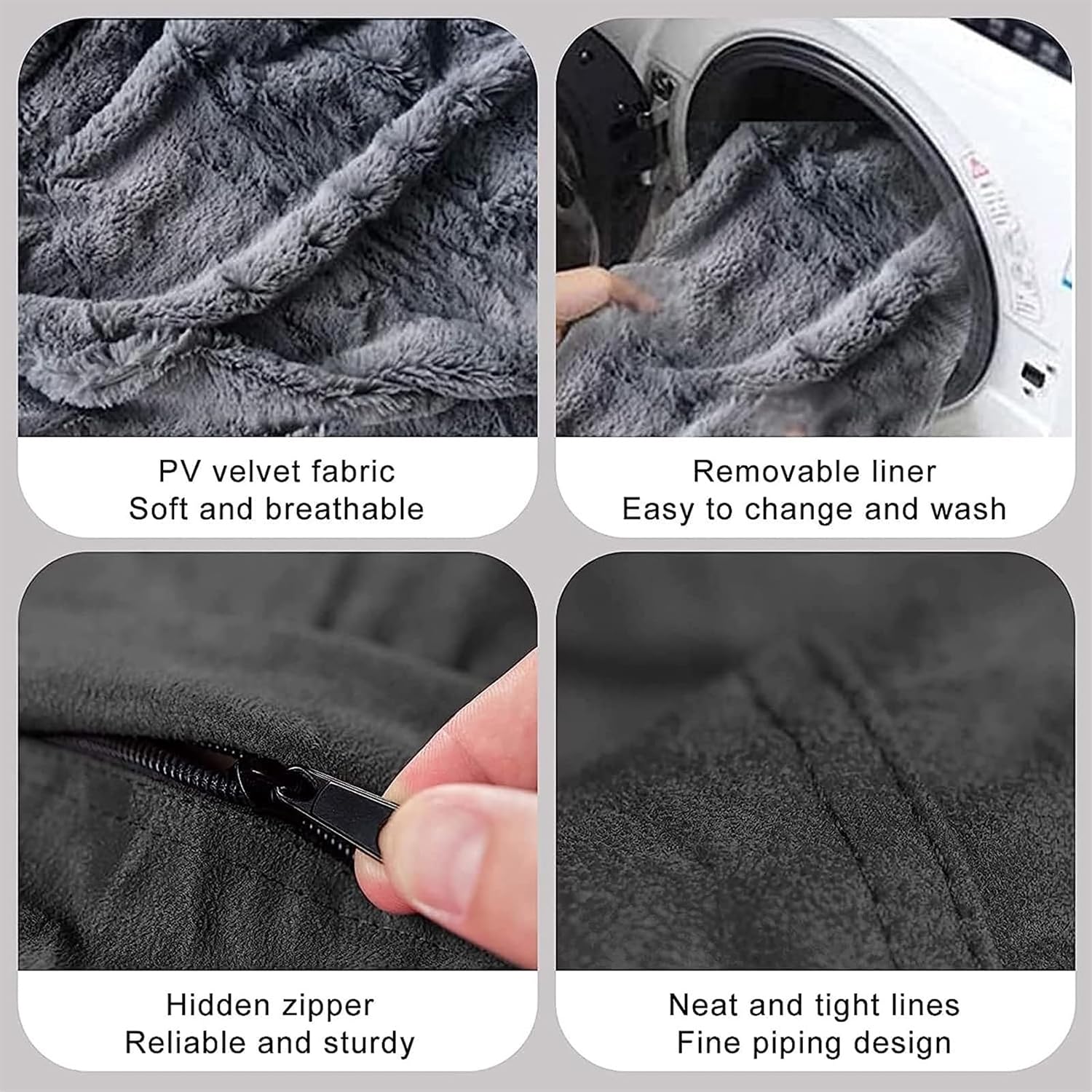 EKWQ Funda para sillón puff de 5, 6 y 7 pies, grande, redondo, suave, esponjoso, de terciopelo fotovoltaico (solo incluye la funda, no el puf