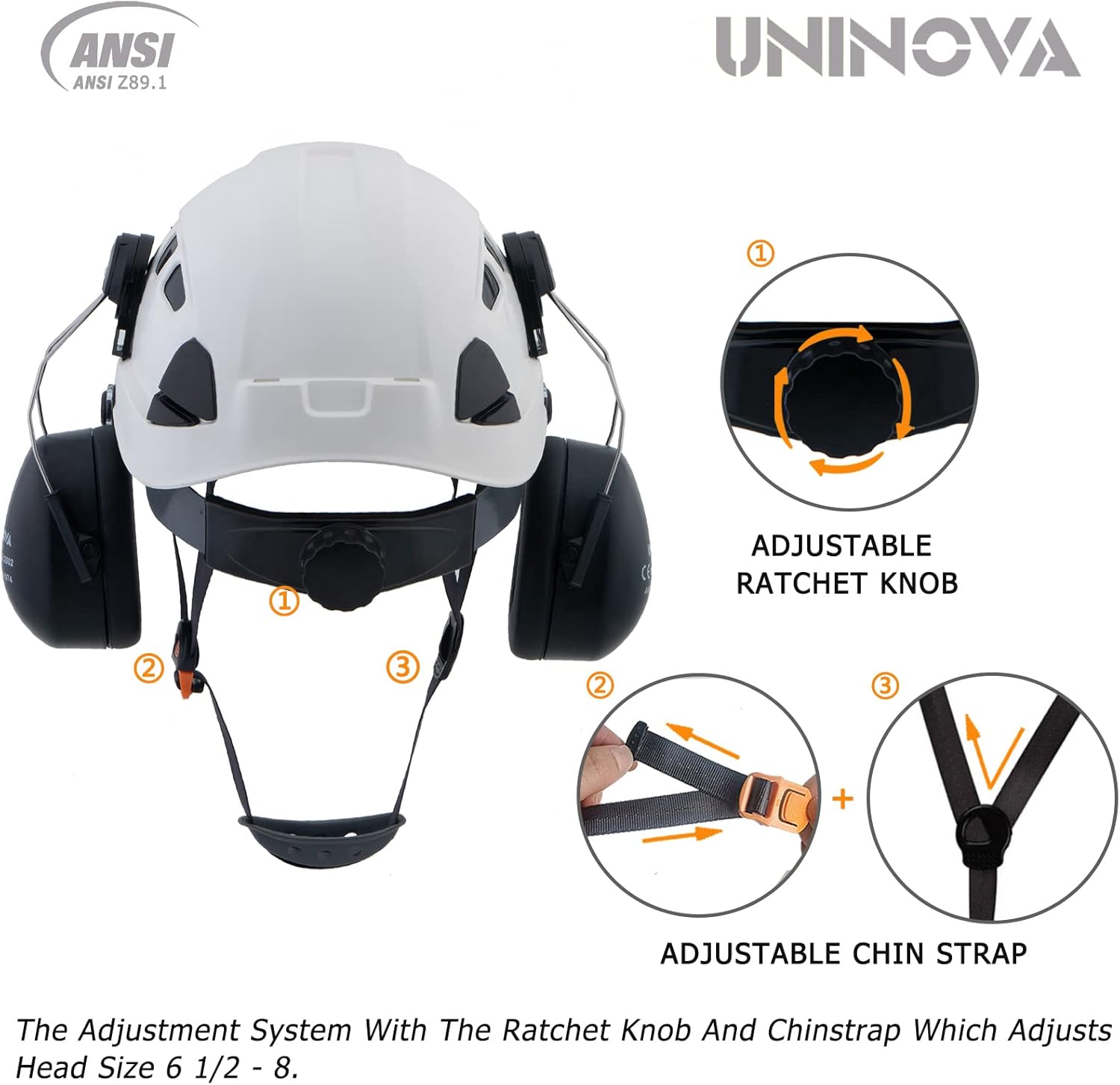 UNINOVA Arborist Helmet Forestry Helmet Chainsaw Helmet with Visor and Earmuffs,OSHA Safety Hard Hat Helmet for Logging Trimming Mowing Climbing