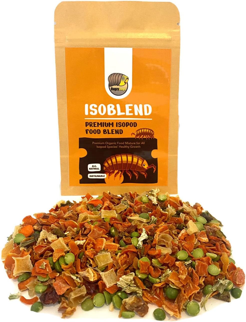 Isoblend – Mezcla de alimentos isópodos de primera calidad, mezcla seca de vegetales y proteínas naturales para alimentadores de isópodos, insectos