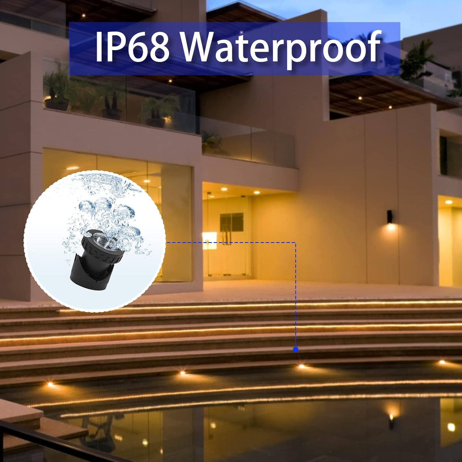 Luces de estanque de colores con temporizador, luces de fuente RGB IP68, luz impermeable para estanque, luces de paisaje regulables al aire libre