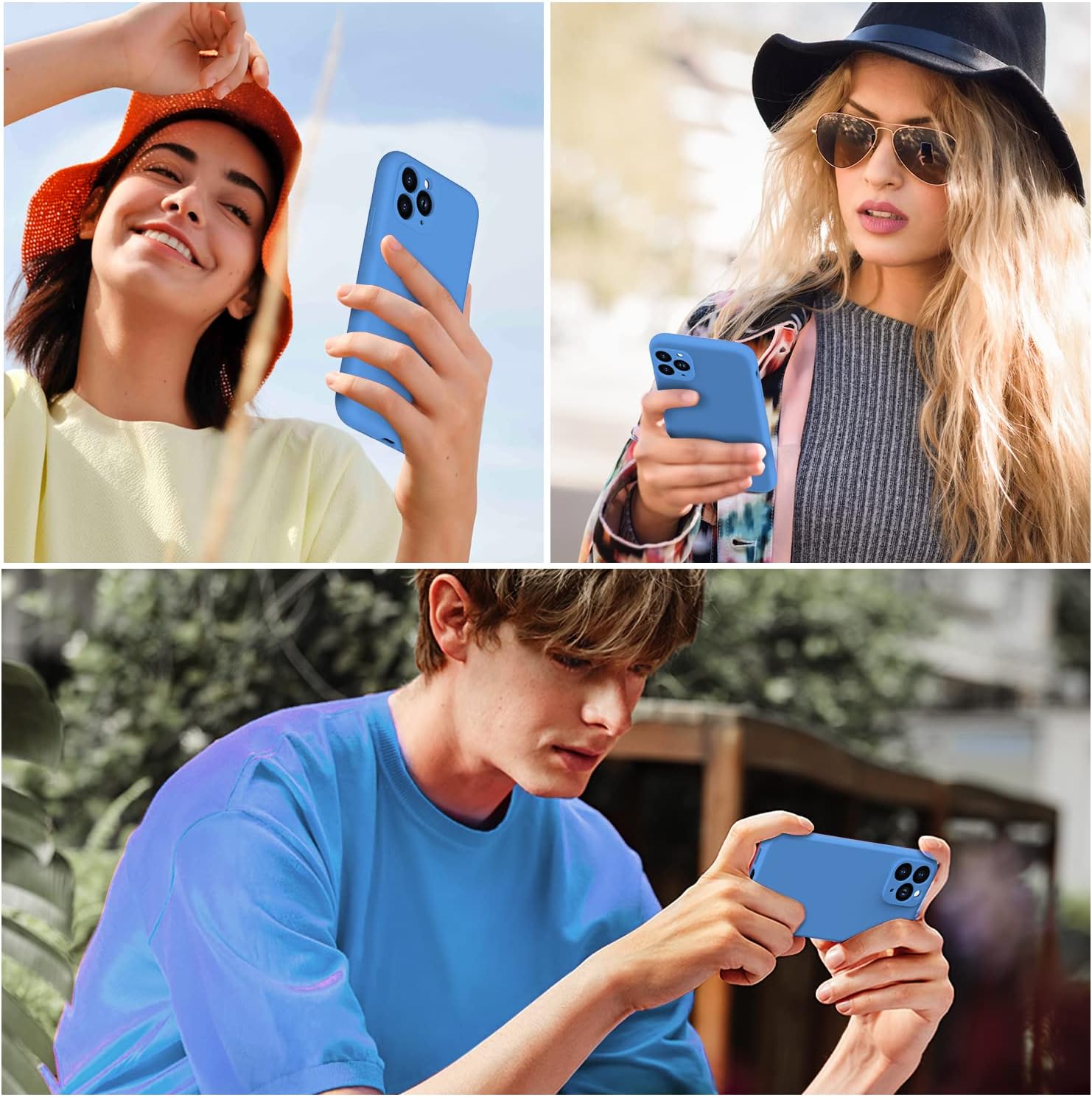 DorisMax Funda para iPhone 11 Pro Max con protector de pantalla – Protector de lente de cámara mejorado – Funda de silicona líquida suave de