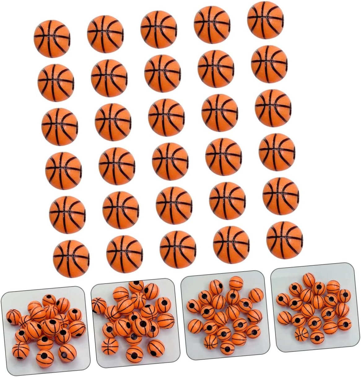 EXCEART 200 cuentas de baloncesto pulseras de fútbol, collares de amistad, medallón, collar, joyería, adorno de béisbol, cuentas de bricolaje,
