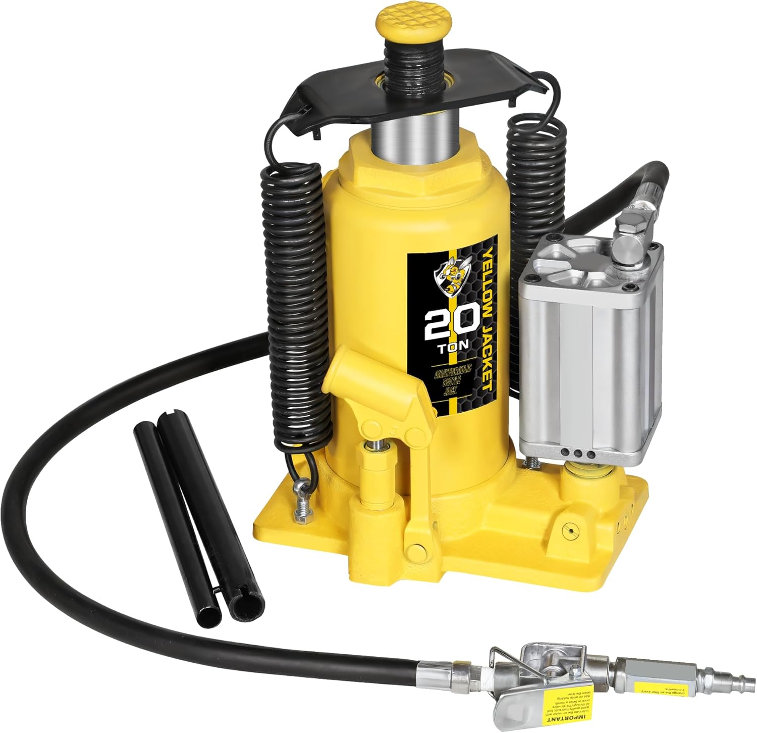 YELLOW JACKET Gato neumático de la botella de aire de 20 toneladas con la bomba manual y la bomba de aire para los camiones pesados del coche
