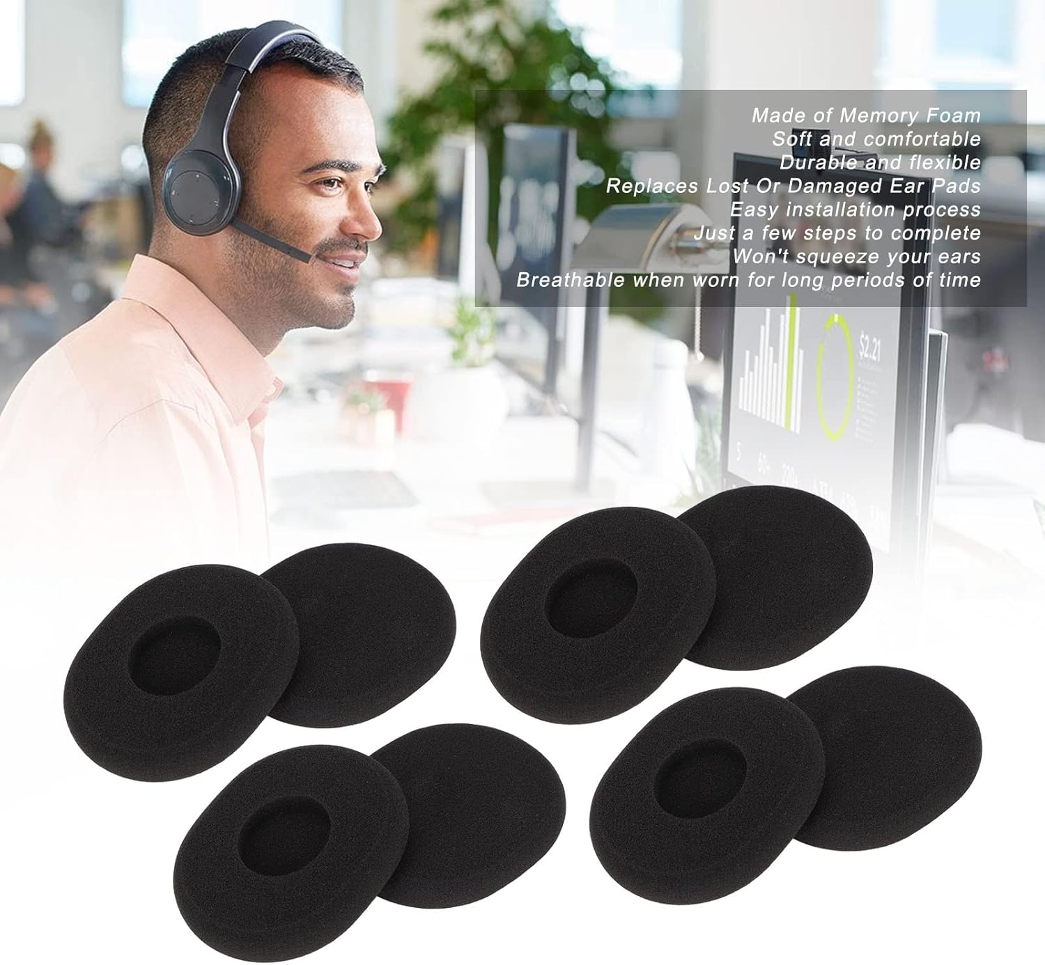 Almohadillas de repuesto H800, para Logitech, H800, almohadillas suaves y cómodas para auriculares, fáciles de instalar, almohadillas de repuesto