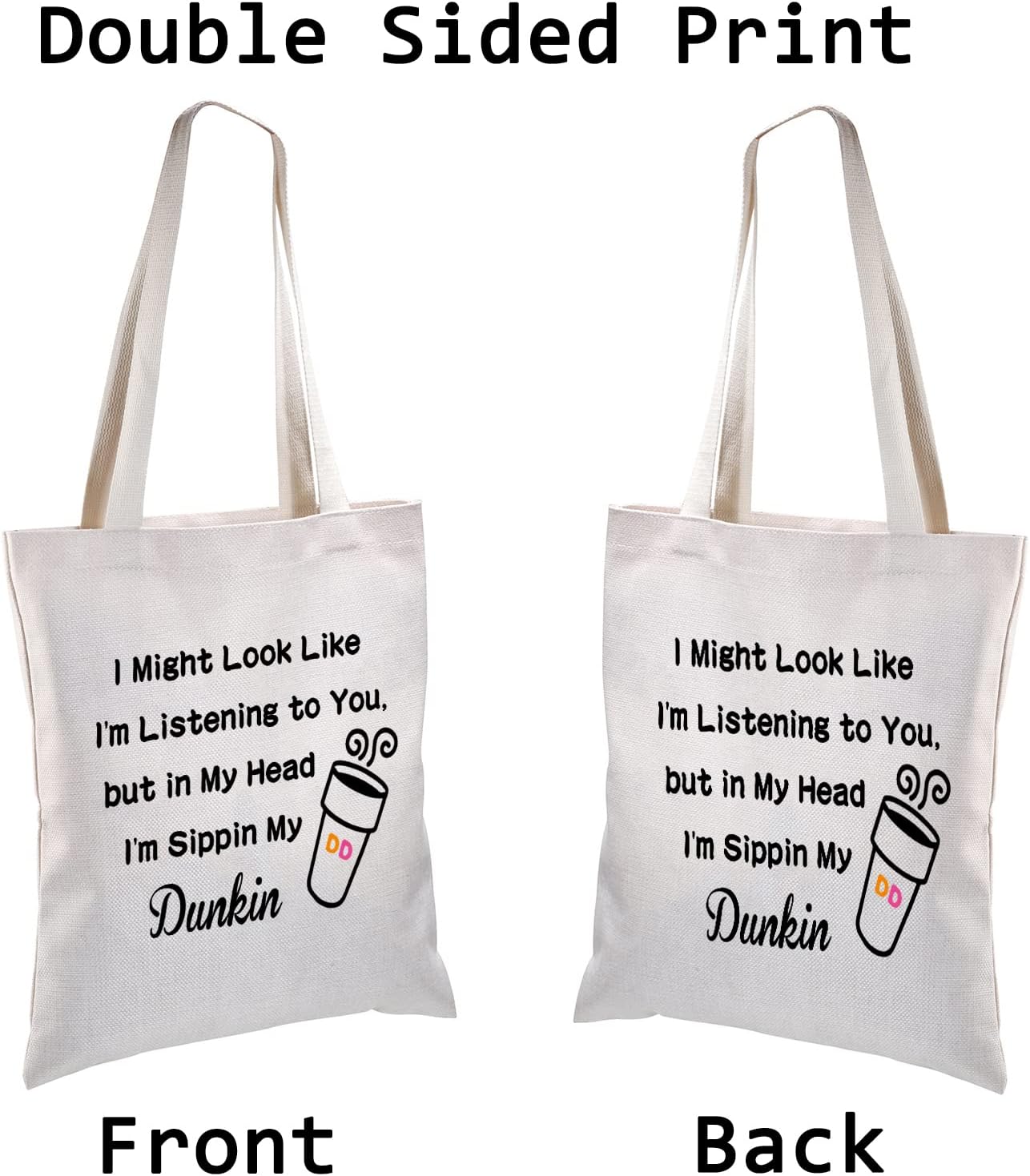 BLUPARK Donuts Lover Gift Coffee Lover Bolsa de compras Sippin My D Coffee Tote Bag