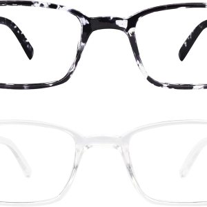 zingfocal Gafas de bloqueo de luz azul, paquete de 2 anteojos cuadrados para juegos de computadora para mujeres y hombres zingfocal Gafas de bloqueo de luz azul, paquete de 2 anteojos cuadrados para juegos de computadora para mujeres y hombres