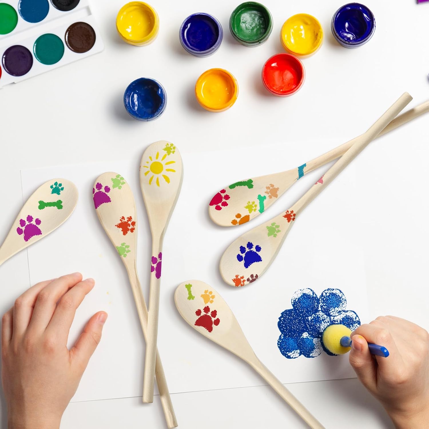 100 cucharas de madera de 10 pulgadas, regalos para mamá, cucharas de madera ovaladas, cucharas de madera para bricolaje, cuchara de madera para