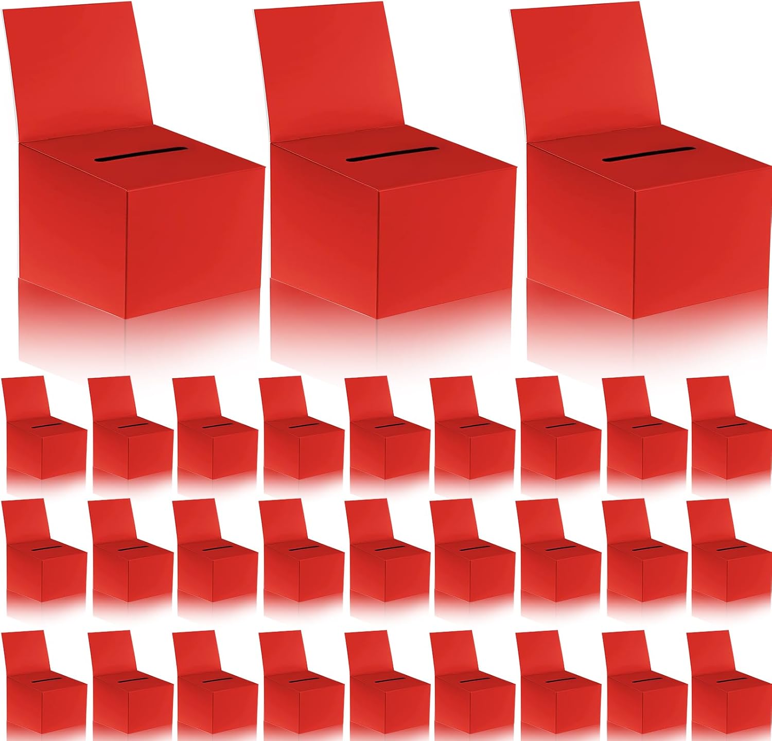 30 cajas para rifas, urnas de donación para recaudación de fondos, caja de cartón de 6.5 x 4.5 x 4.5 pulgadas con ranura para boletos y cabecera
