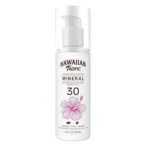 Hawaiian Tropic Mineral Skin Nutritiva Leche Solar SPF 30, 3.4oz Leche solar, protector solar de óxido de zinc, protector solar mineral, protector Hawaiian Tropic Mineral Skin Nutritiva Leche Solar SPF 30, 3.4oz Leche solar, protector solar de óxido de zinc, protector solar mineral, protector