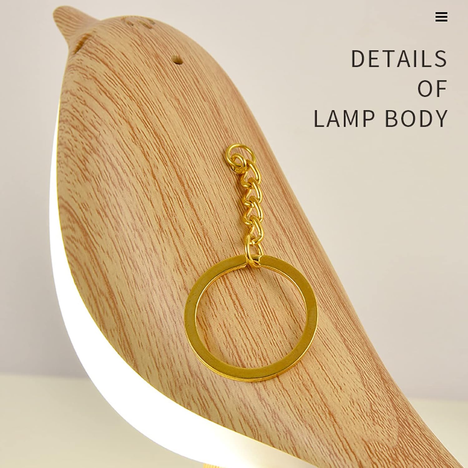 Lámpara de mesa con control táctil de mesita de noche, lámparas de aroma, con forma de pájaro, lámpara de escritorio LED con puerto de carga USB, 3