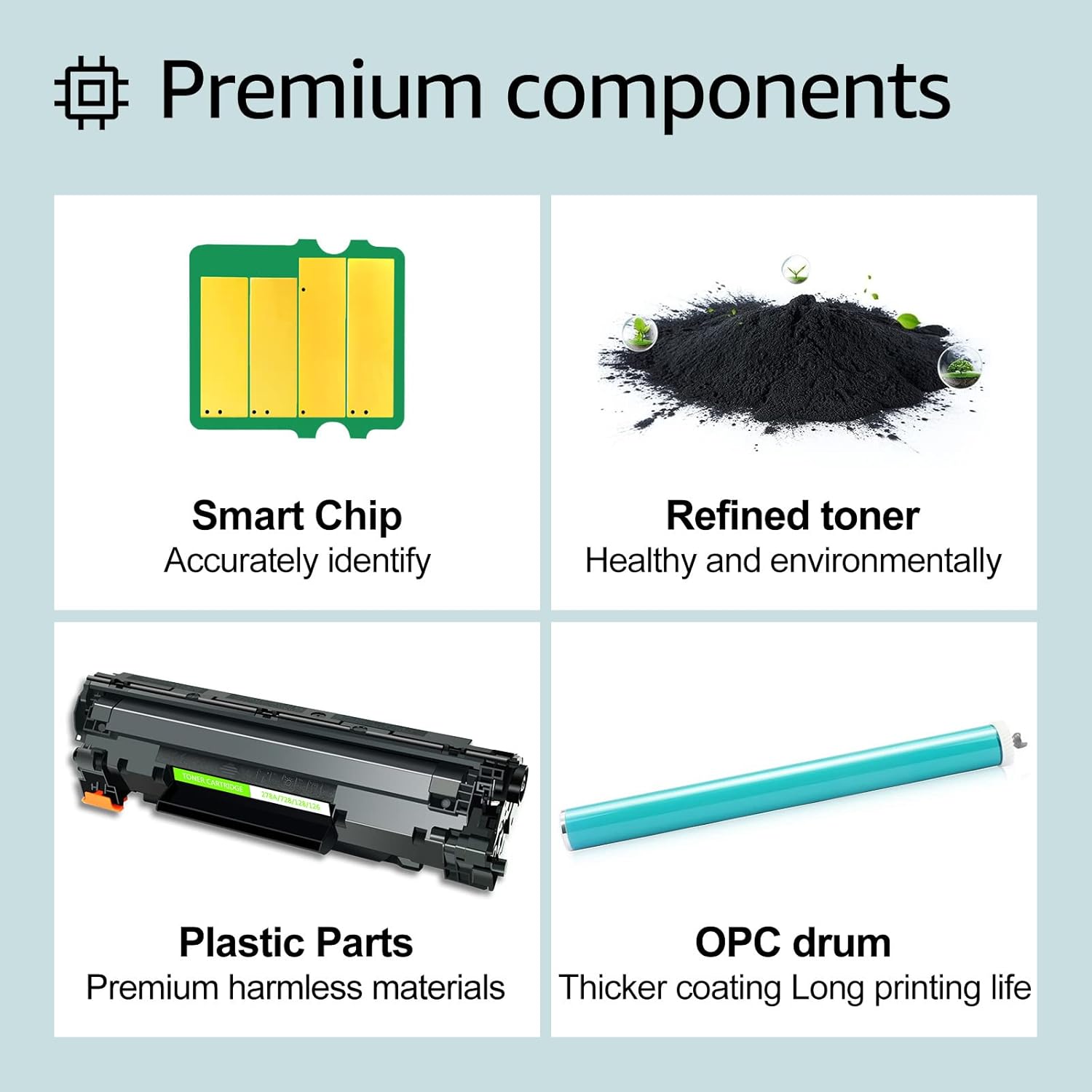 greencycle Cartucho de tóner de repuesto compatible para impresora Canon 126 CRG-126 CRG126 3483B001 ImageClass LBP6200d LBP6230dw (negro, 1 unidad)