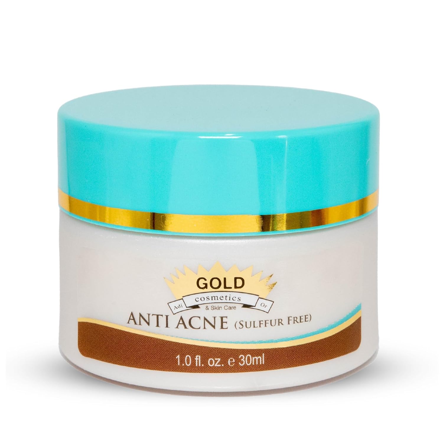 Gold Cosmetics Crema antiacné, cuidado de la piel, sin azufre, prevención de cicatrices, para piel brillante, tarro de 1.0 fl oz (sin azufre, 1.0 fl