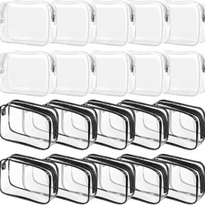 Paquete de 20 bolsas transparentes para cosméticos para mujeres y hombres, bolsas de aseo impermeables, bolsas de maquillaje de PVC, estuche Paquete de 20 bolsas transparentes para cosméticos para mujeres y hombres, bolsas de aseo impermeables, bolsas de maquillaje de PVC, estuche
